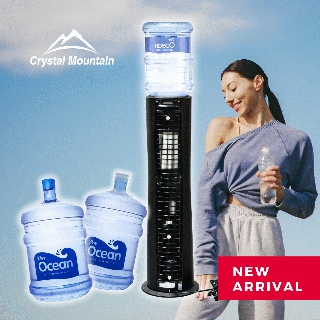 Pere Ocean Crystal Mountain Everest Elite Hot and Cold Floor Stand Bottled Water Dispenser for Office and Home in Singapore